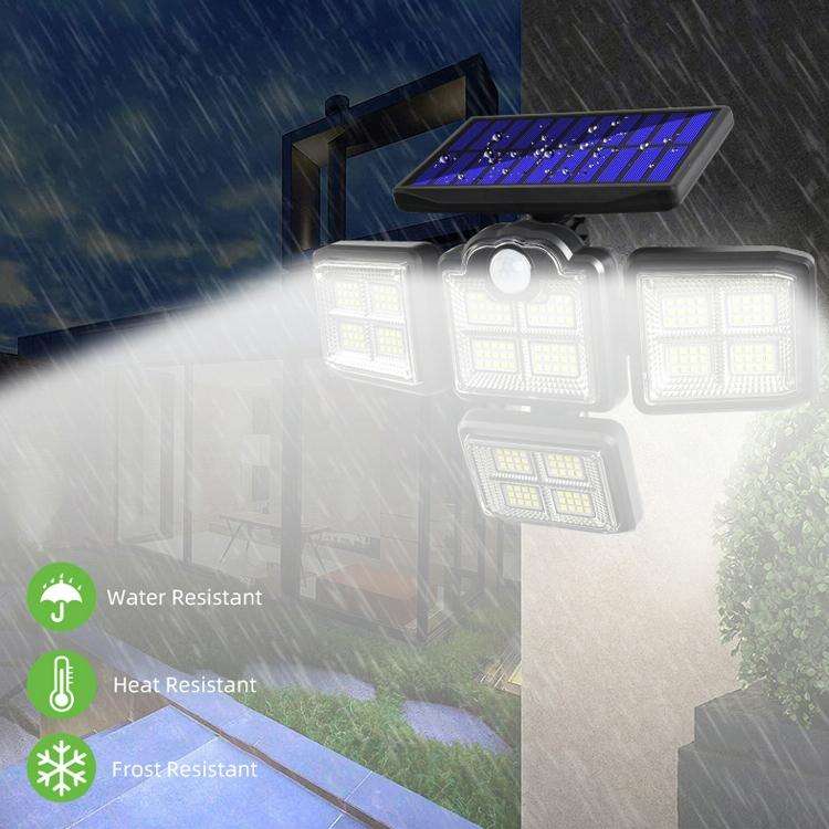 TG-TY085 Solar 4-Head Rotatable Wall Light with Remote Control Body Sensing Outdoor Waterproof Ga...