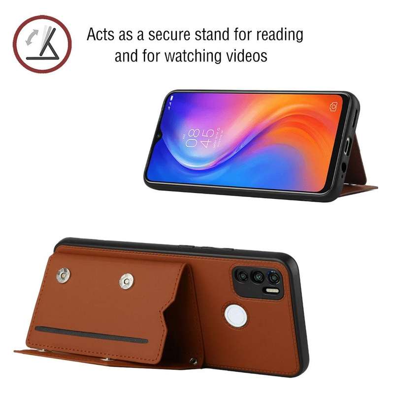 For Tecno Spark 5 Air / 6 Air Skin Feel PU + TPU + PC Phone Case(Brown)