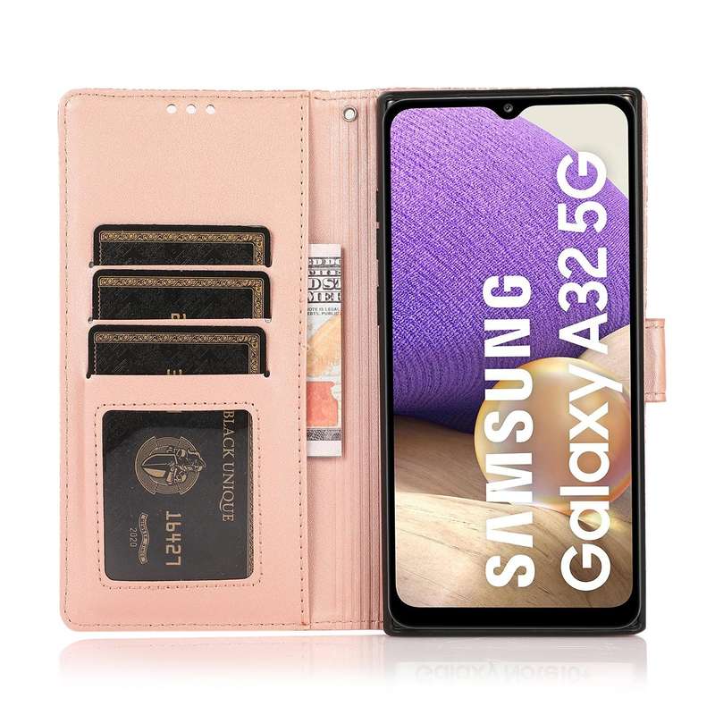 For Samsung Galaxy A32 5G Skin Feel Embossed Sunflower Horizontal Flip Leather Case with Holder &...