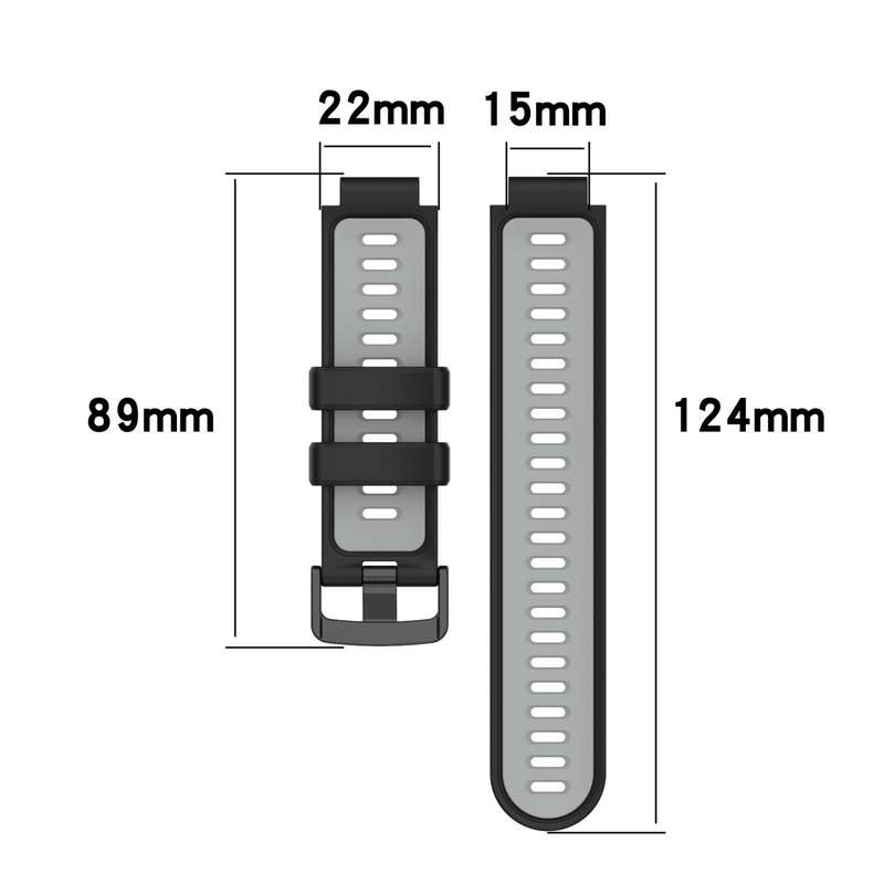 For Garmin Forerunner 735 / 735XT Two-Color Silicone Watch Band(Teal+Grey)