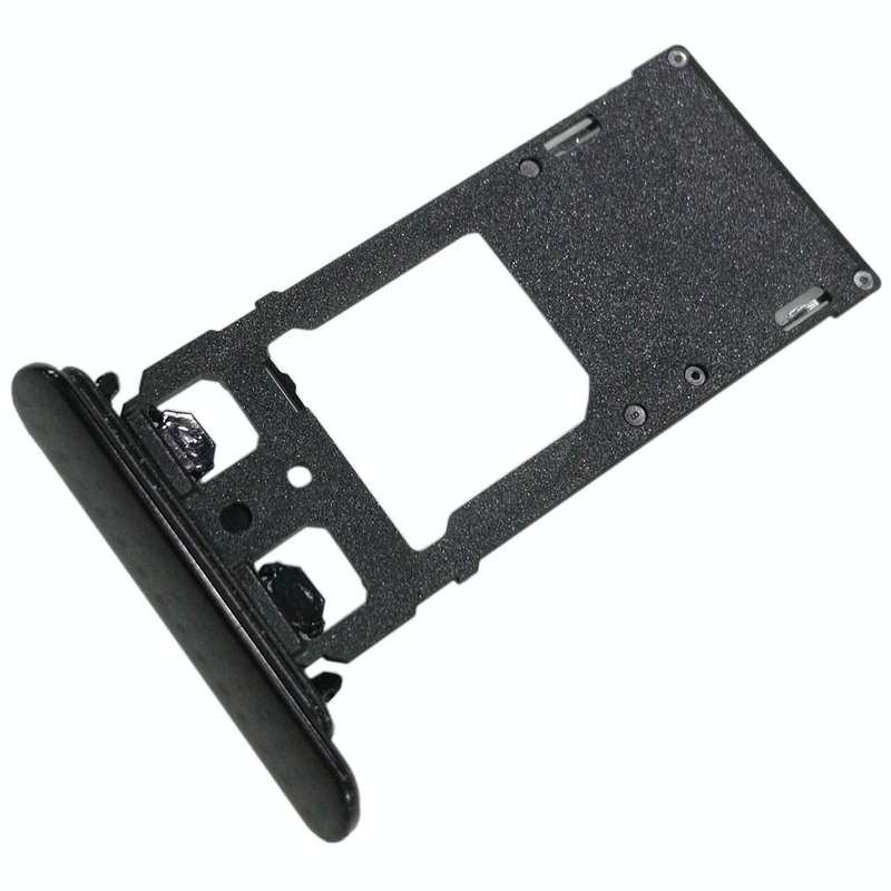 SIM1 Card Tray + SIM2 Card / Micro SD Card Tray for Sony Xperia XZ(Black)