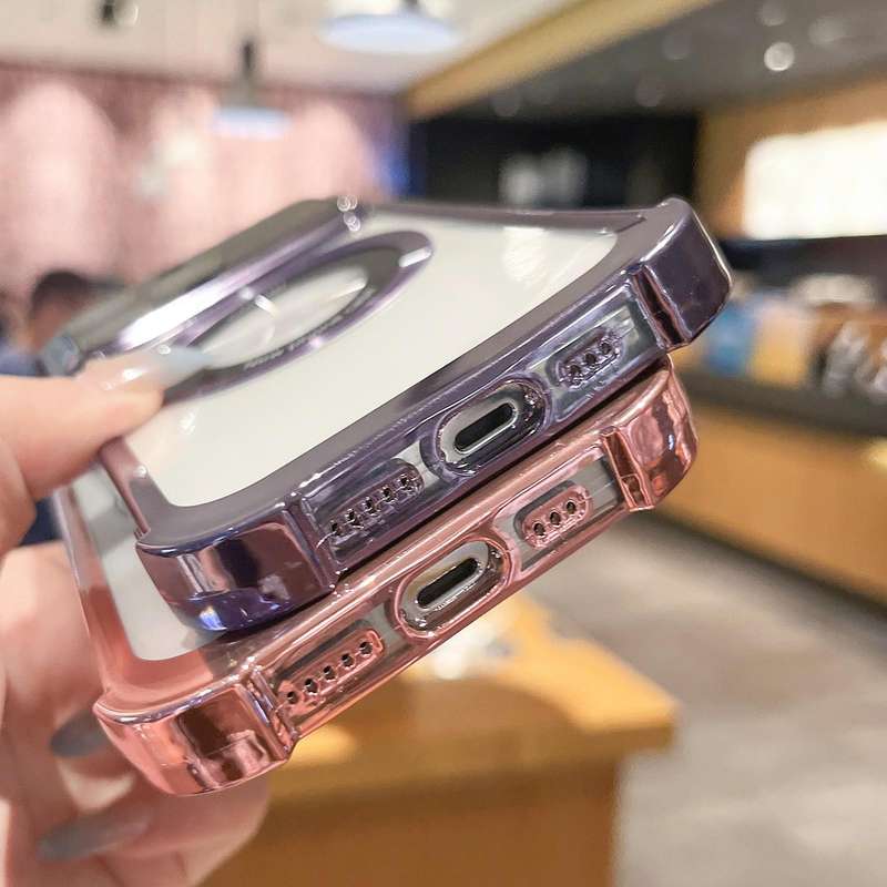 For iPhone 13 Pro Max MagSafe Shockproof TPU Phone Case with Lens Film(Silver)