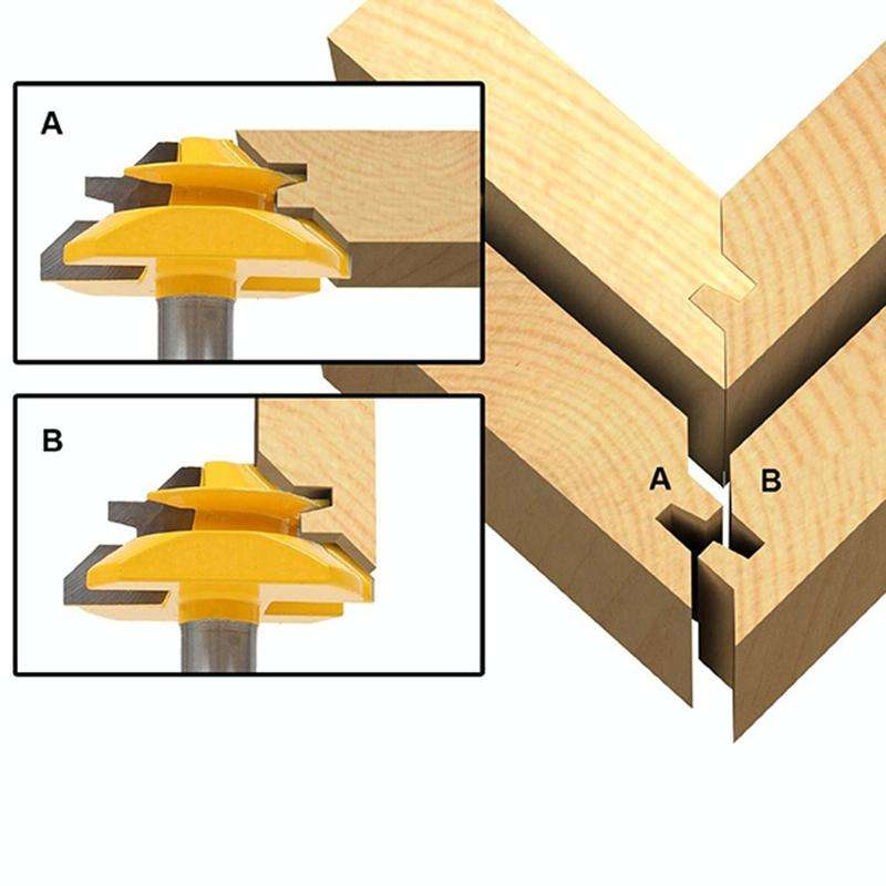 1/4 x 2 Shank Woodwork 45 Degree Engagement Tenon Cutter Blade Right Angle Accessories Knife Wood...