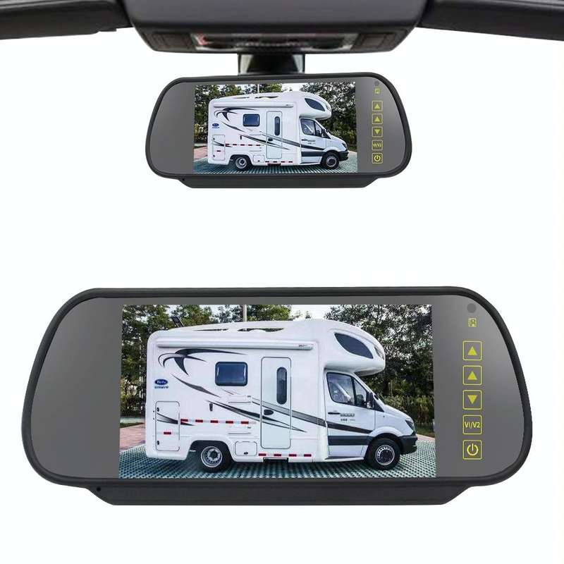 PZ461 Car Waterproof High Position Tail Light Brake Light View Camera + 7 inch Rearview Monitor f...