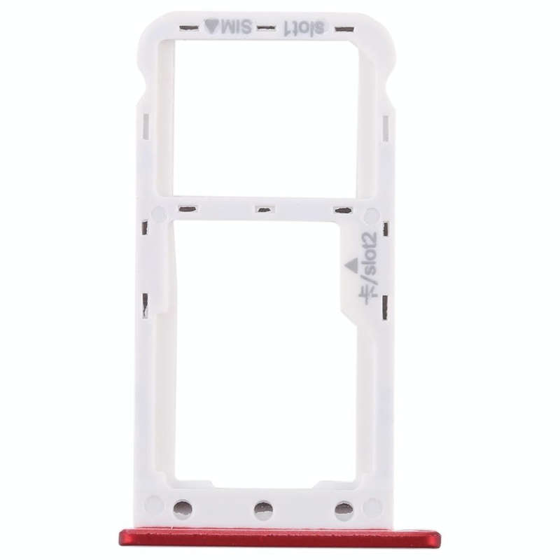 SIM Card Tray + SIM Card Tray / Micro SD Card for Huawei Enjoy 7 (Red)