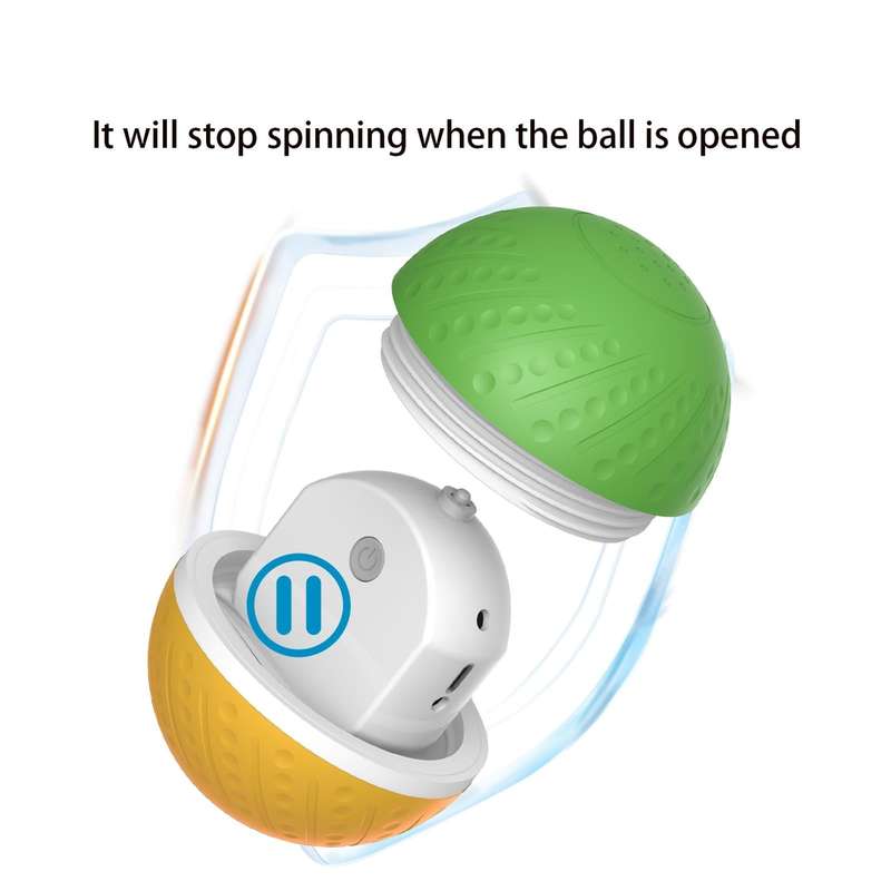 O3 8.5cm Intelligent Auto Pet Toy Dog Training Luminous Ball with Radar Trigger(Yellow+Blue)