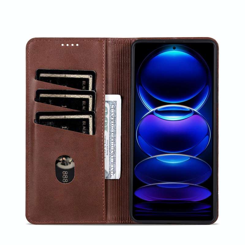 For Huawei Enjoy 70 Pro/nova 12i AZNS Magnetic Calf Texture Flip Leather Phone Case(Dark Brown)