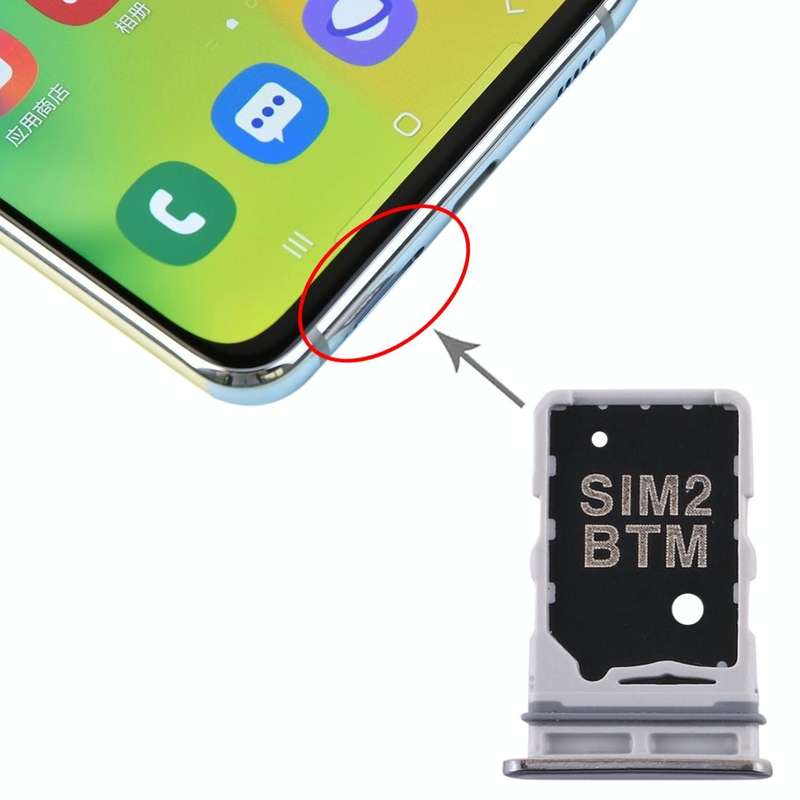 For Samsung Galaxy A80 SIM Card Tray + SIM Card Tray (Silver)