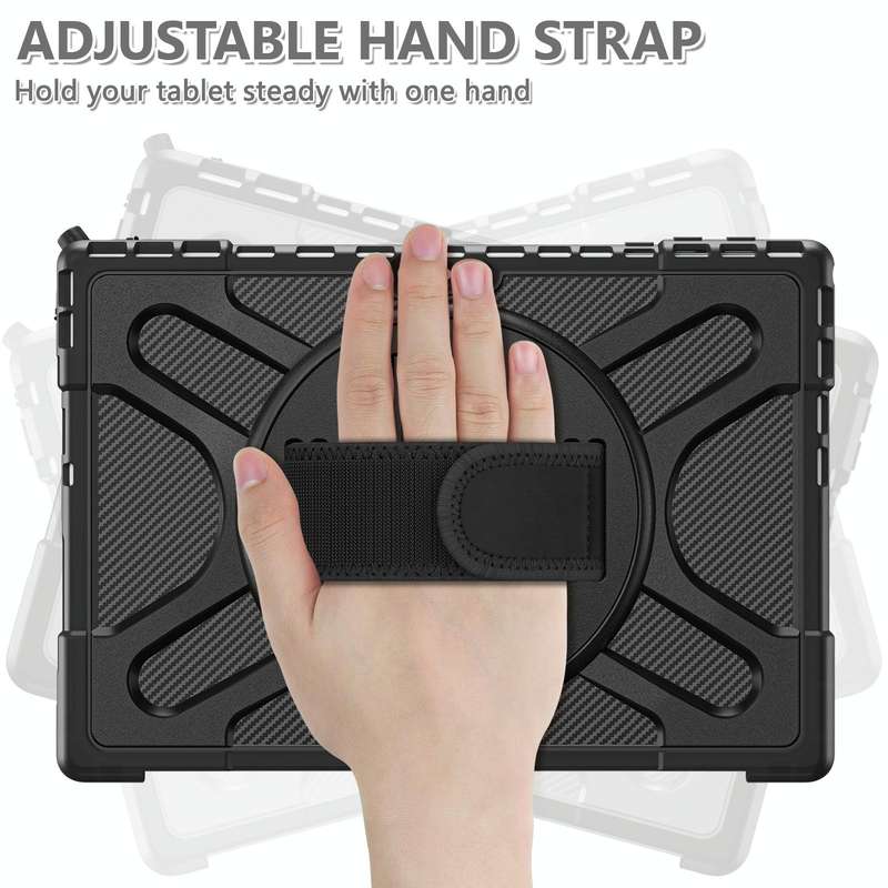 For MicroSoft Surface Pro 4 / 5 / 6 / 7 TPU + PC Tablet Case(Black)