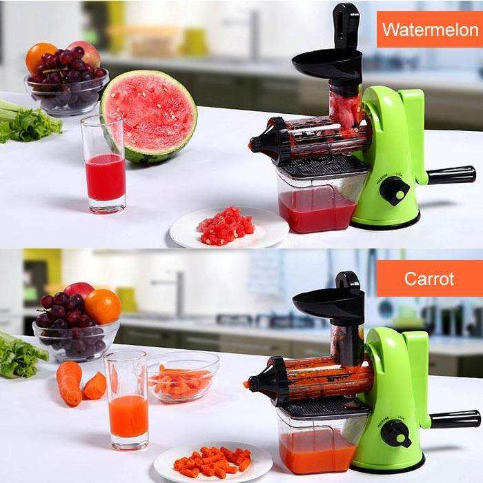 Multifunction Home Manual Juicer Apple Orange Wheatgrass Portable DIY Juicer(Yellow)