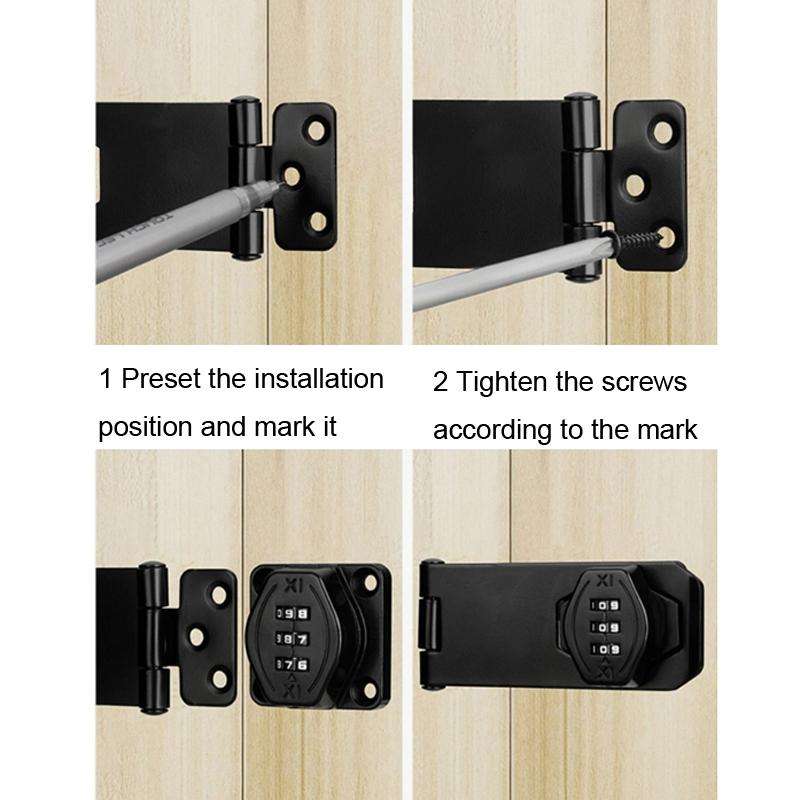 Screw Installation Cabinet Door Combination Lock Anti-Theft Drawer Lock, Style: Three Hole 4 inch...