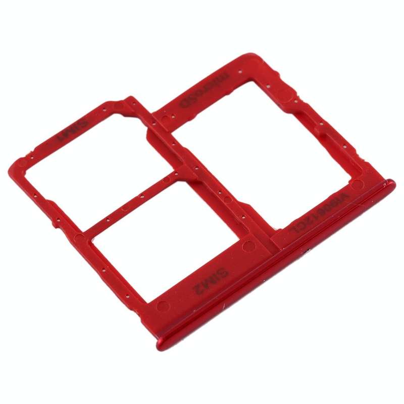 For Galaxy A40 SIM Card Tray + SIM Card Tray + Micro SD Card Tray (Red)