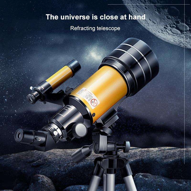 High-definition Stargazing Refracting Astronomical Telescope(Black Yellow)