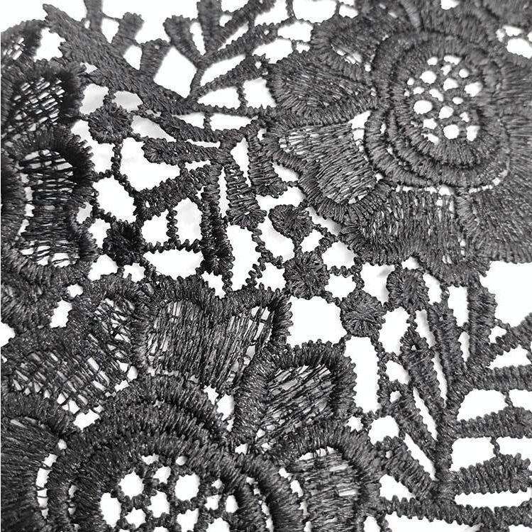 Gold 1 Pair Three-dimensional Hollow Flower Embroidery Collar Flower DIY Clothing Accessories, Un...