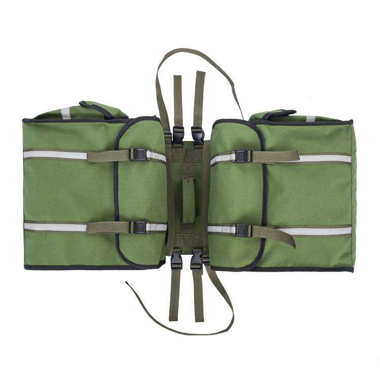 Waterproof Canvas Bicycle Saddle Bag Backpack Motorcycle Bag(Green)