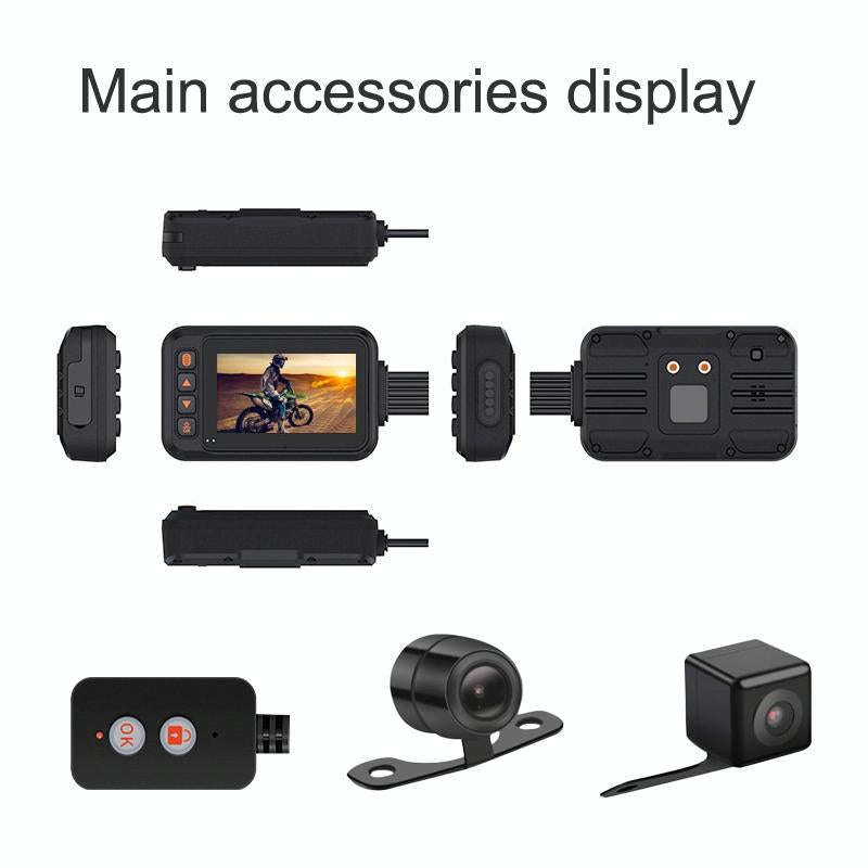 3-inch HD One-key Capture Dual-lens Motorcycle Waterproof Driving Recorder(Black)