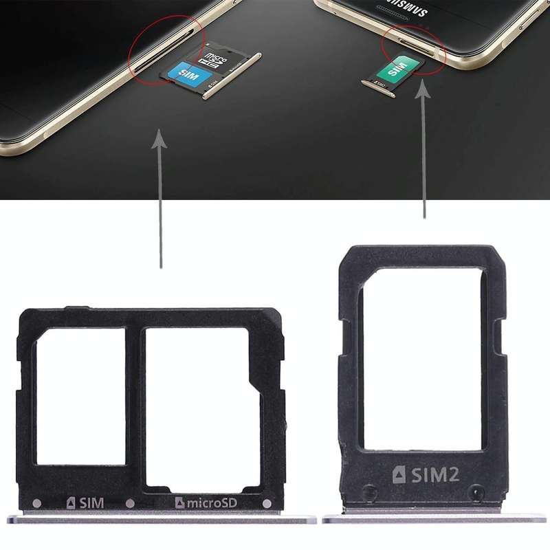 For Galaxy A5108 / A7108 2 SIM Card Tray + Micro SD Card Tray (Grey)