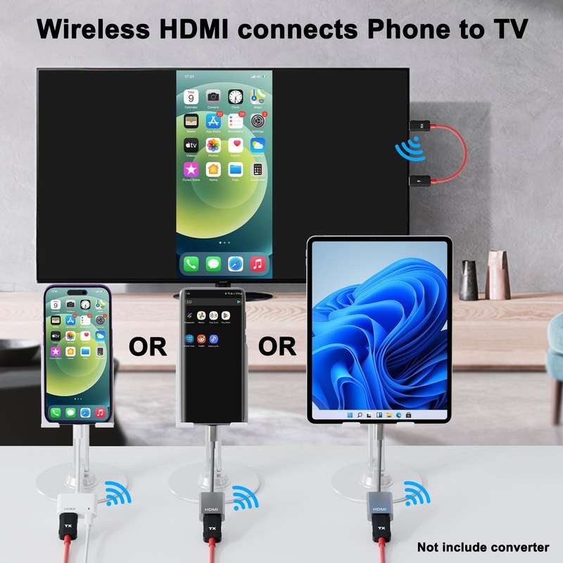 THT-020-8-2 4 in 1 HDMI Transmitter Wireless Screen Sharer Set(Black)