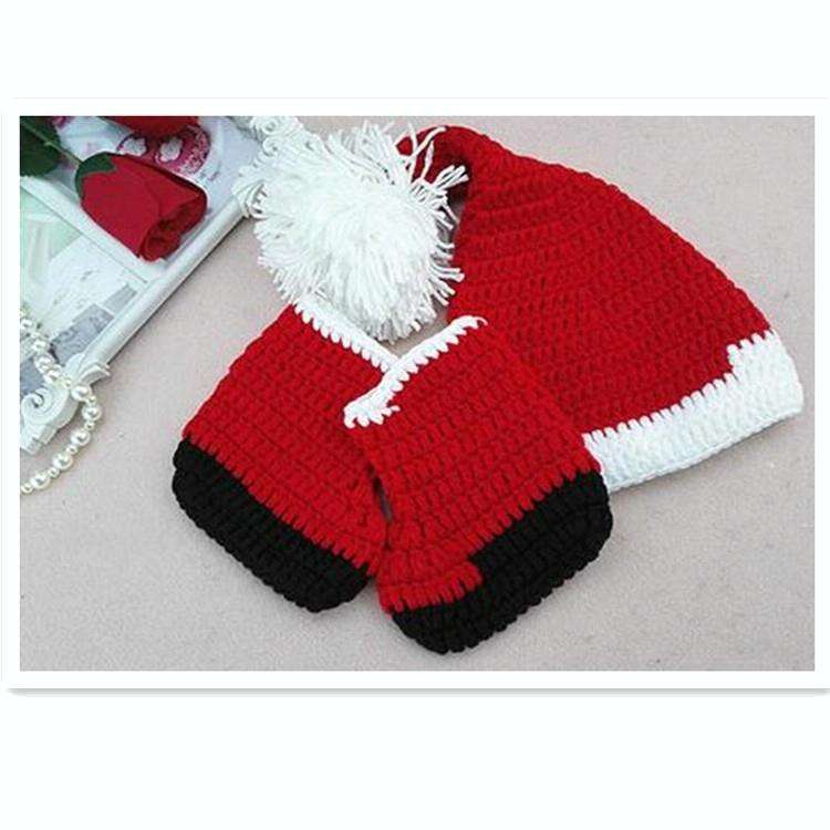 Babies Photography Clothing Christmas Clothing Set Hand-knitted Wool Hat + Overalls Shorts + Sock...