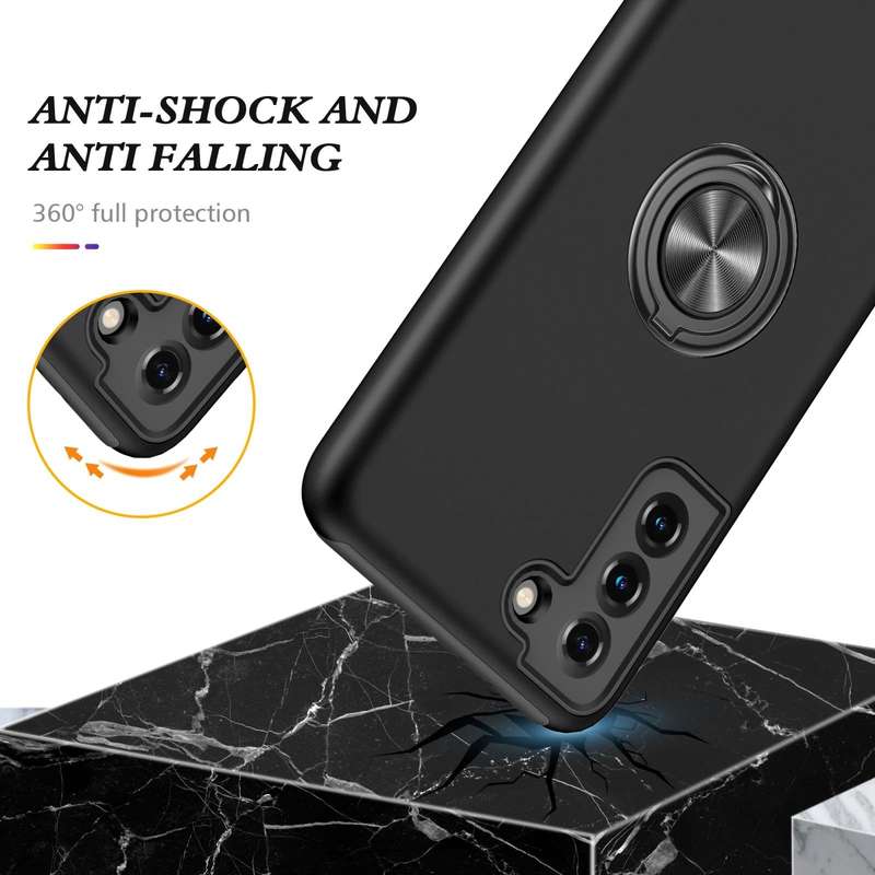 For Samsung Galaxy S21 5G PC + TPU Shockproof Magnetic Protective Case with Invisible Ring Holder...