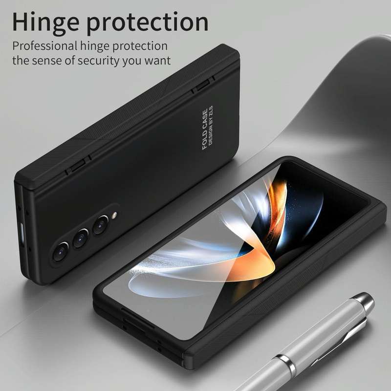 For Samsung Galaxy Z Fold4 5G Extraordinary Series Hinged Folding Full Phone Case with Pen Slot &...