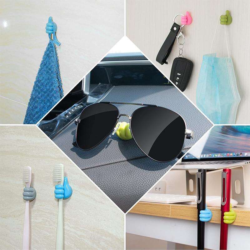 10 PCS Non-punching And Non-marking Adhesive Thumb Hook Cable Organizer(White)