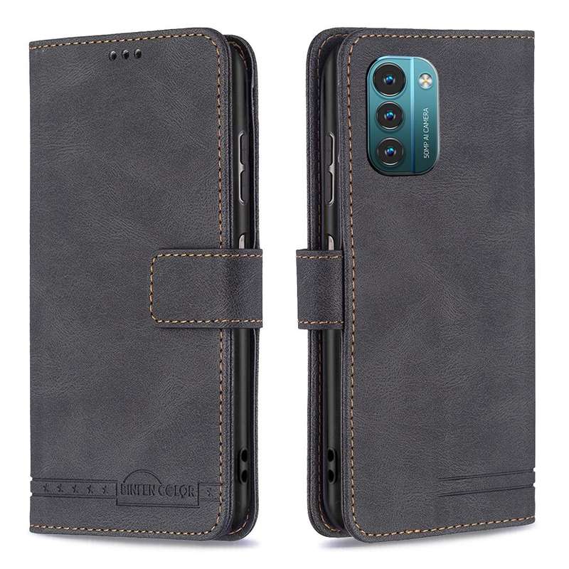 For Nokia G21 / G11 Magnetic Clasp RFID Blocking Anti-Theft Leather Case(Black)