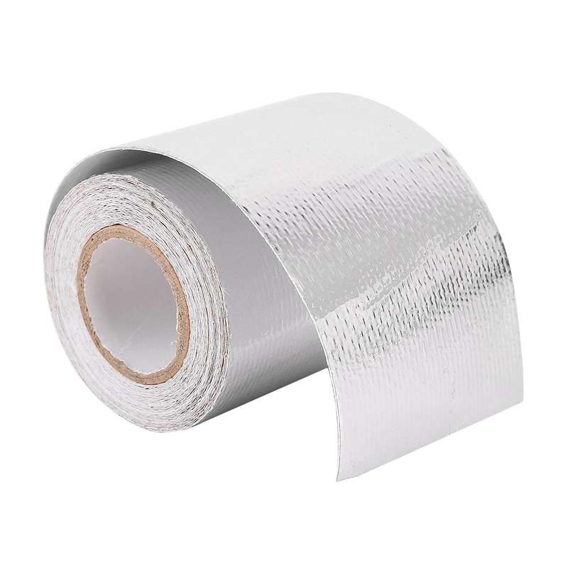 5m Exhaust Wrap Auto Motor Exhaust Heat Shield Aluminum Foil Paper Heat Resistant Wrap (Silver)