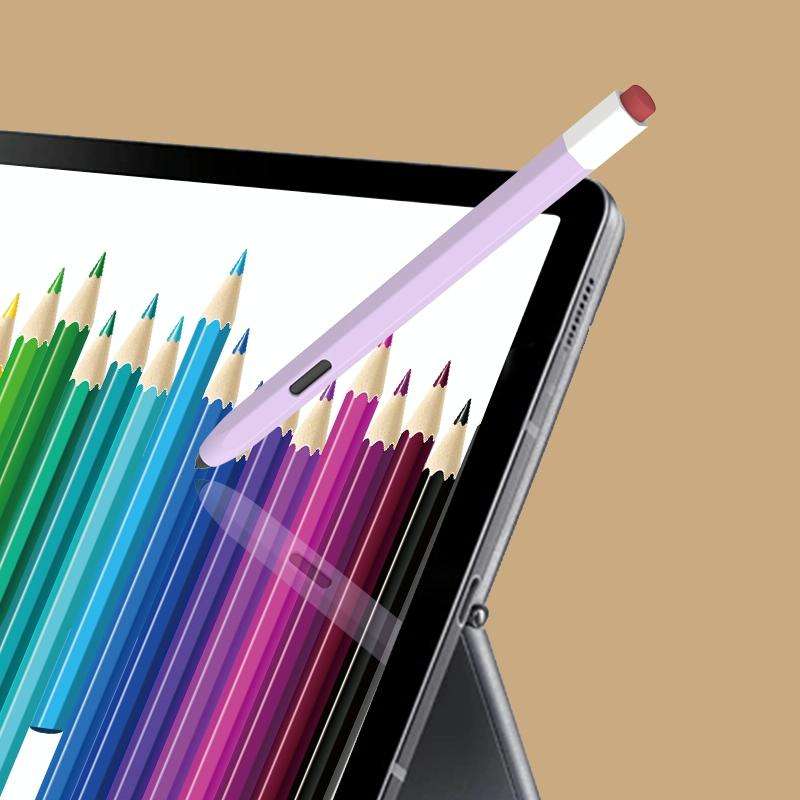 For Samsung Galaxy Tab S6 Lite P610/P615 LOVE MEI Soft Silicone Stylus Pen Protective Case(Purple)