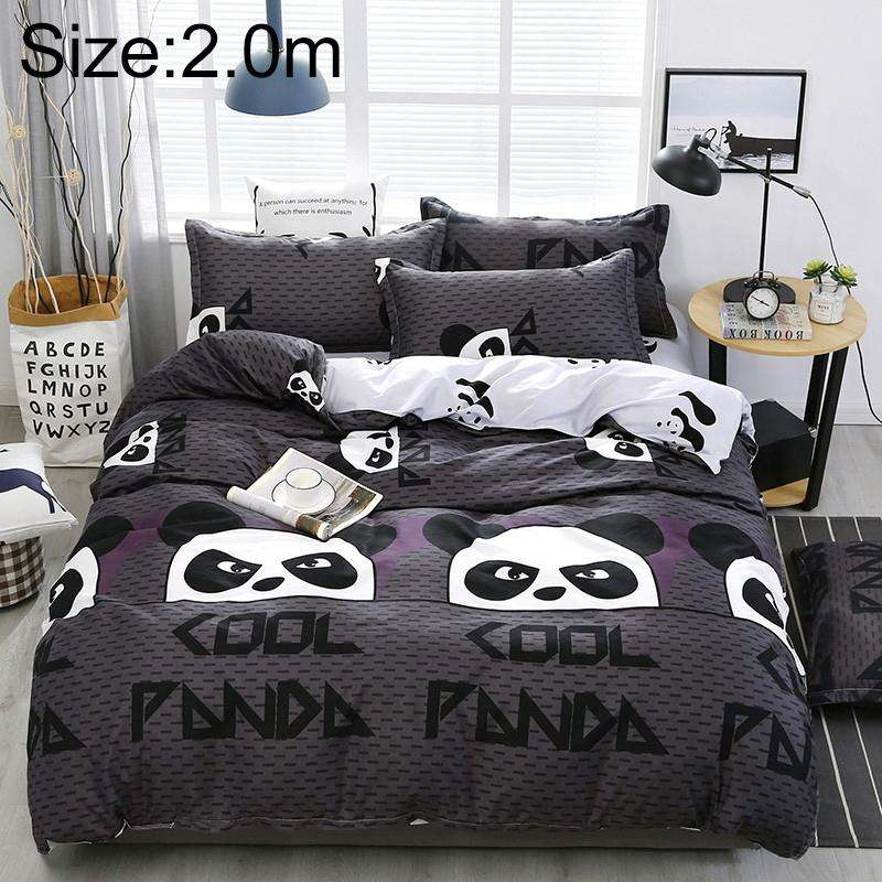 4 PCS/Set Bedding Set Happy Family Pattern Duvet Cover Flat Sheet Pillowcase Set, Size:2M(Panda B...