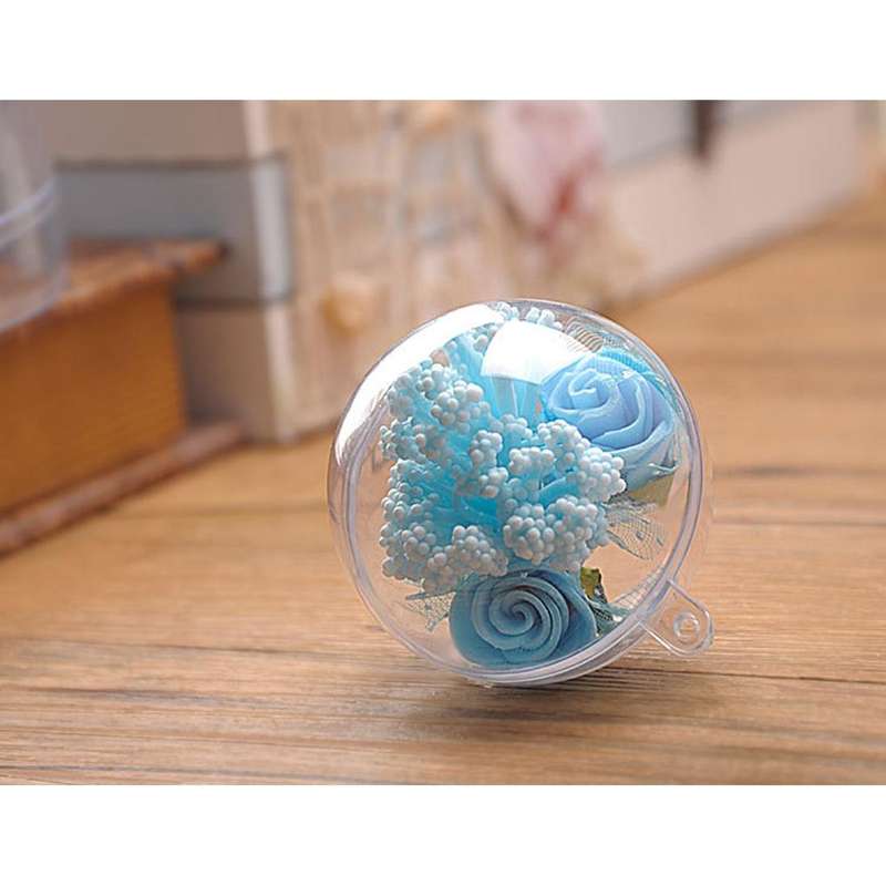 5 PCS Transparent Christmas Ball Hollow Plastic Sphere Ball Shaped Eternal Flower Ball Wedding Gi...