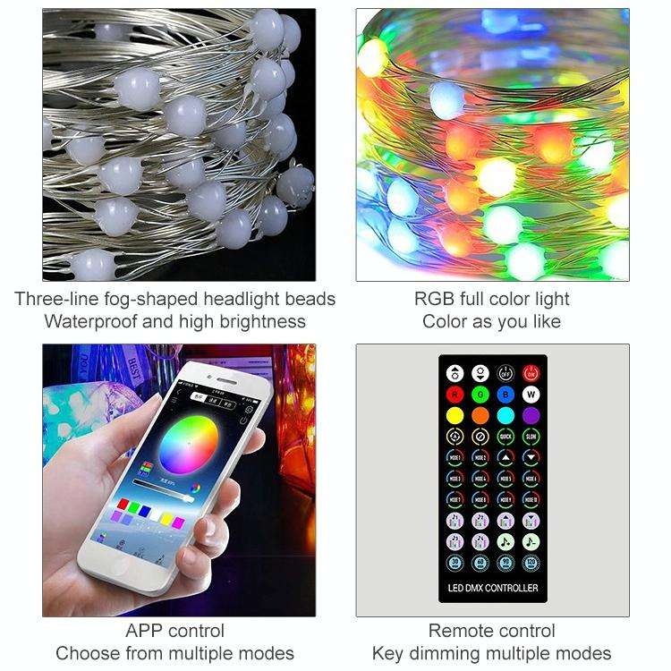 Christmas Decoration USB Copper Wire String Light Remote Controller & Bluetooth Mobile APP Contro...