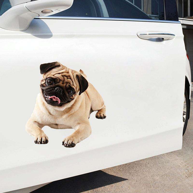 Style 1 Large 3D Simulation Dog Car Stickers Rain-Proof Sunscreen Car Sticker Scratch Shaving Dec...
