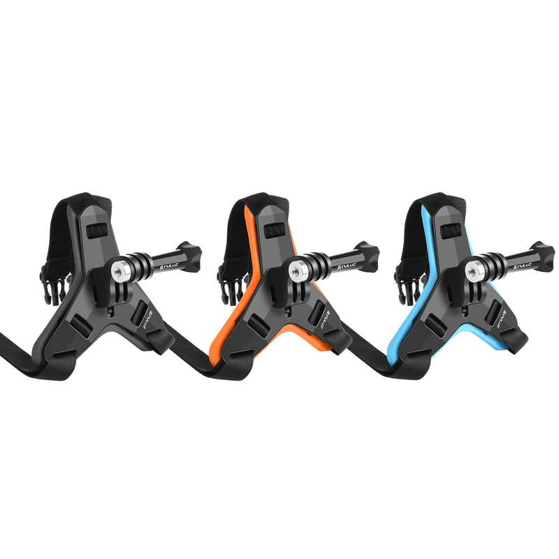 PULUZ Motorcycle Helmet Chin Strap Mount for GoPro, DJI Osmo Action and Other Action Cameras(Blue)