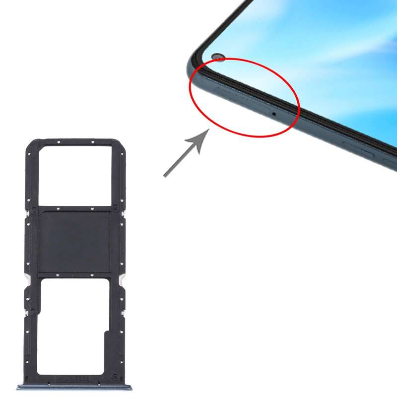 For OnePlus Nord N200 5G DE2118 / DE2117 SIM Card Tray + Micro SD Card Tray (Blue)