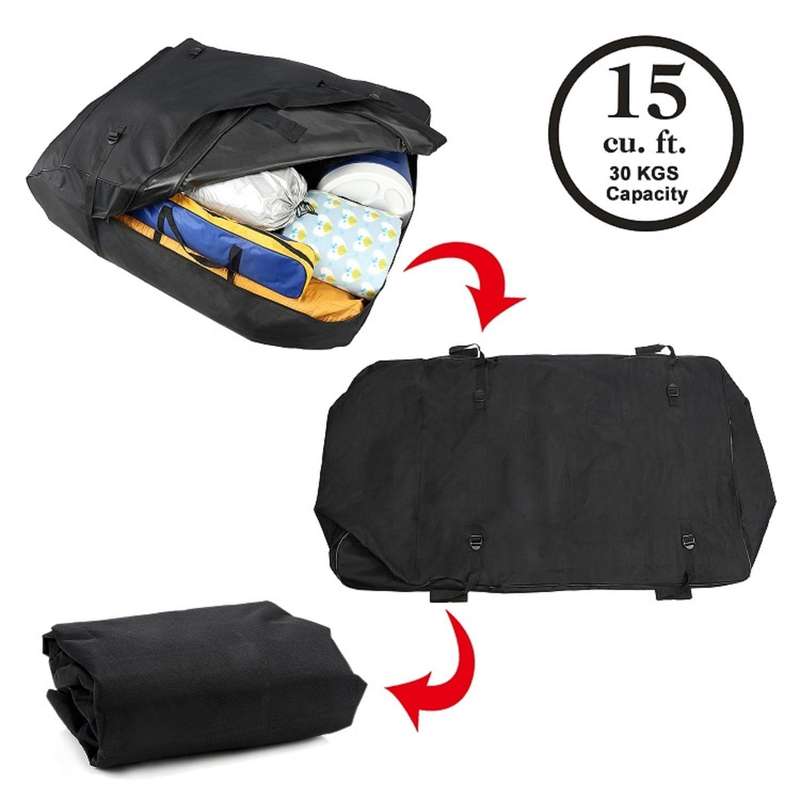 T20656 15 Cubic Foot Car Oxford Cloth Luggage Outdoor Camper Roof Bag