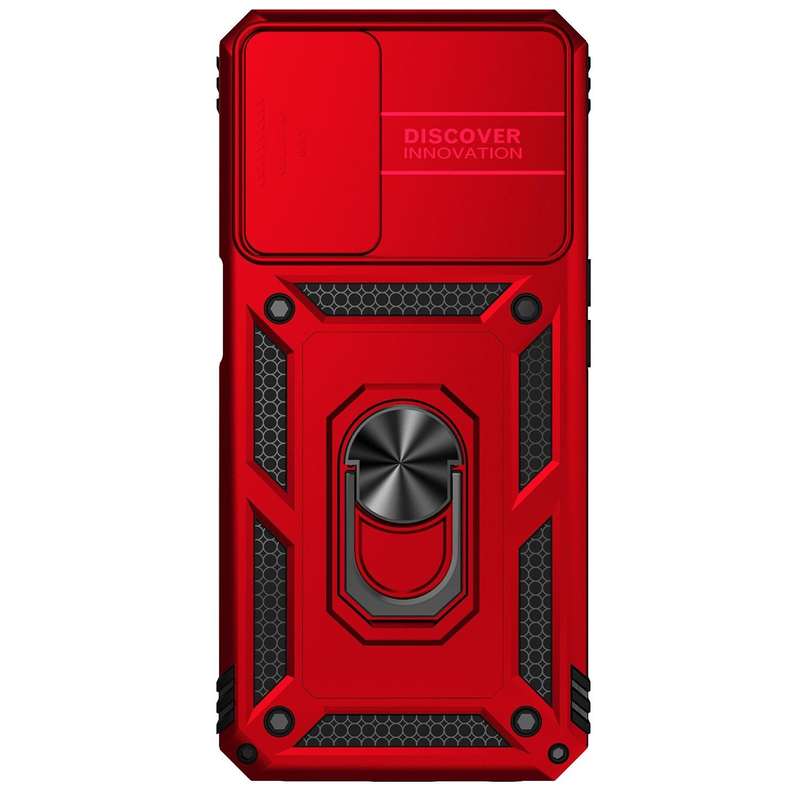 For OPPO A16 Sliding Camshield Holder Phone Case(Red)
