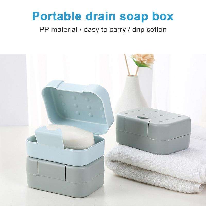 2 PCS Portable Travel Soap Box(White)