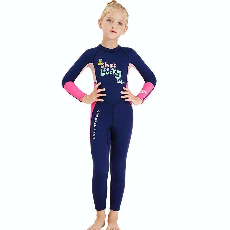 DIVE&SAIL Children Warm Swimsuit One-piece Wetsuit Long Sleeve Cold-proof Snorkeling Surfing Suit...