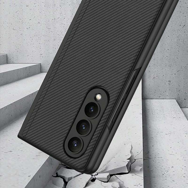 For Samsung Galaxy Z Fold4 GKK Integrated Ultra-thin Folding Leather Phone Case with Stand(Black)