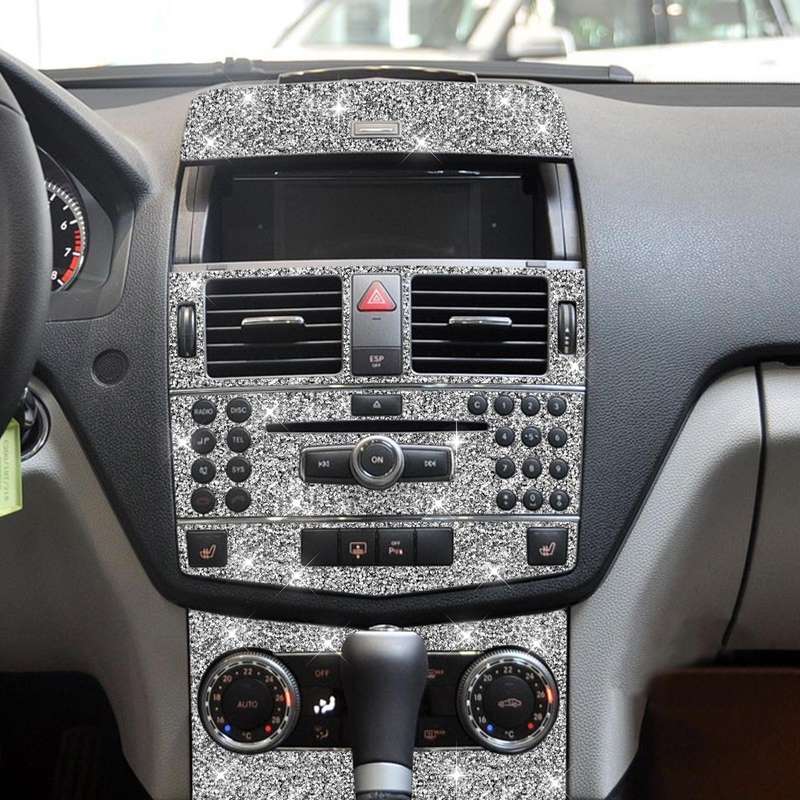For Mercedes-Benz C-class W204 2007-2010 Car Gear Set Diamond Decorative Sticker, Left and Right ...