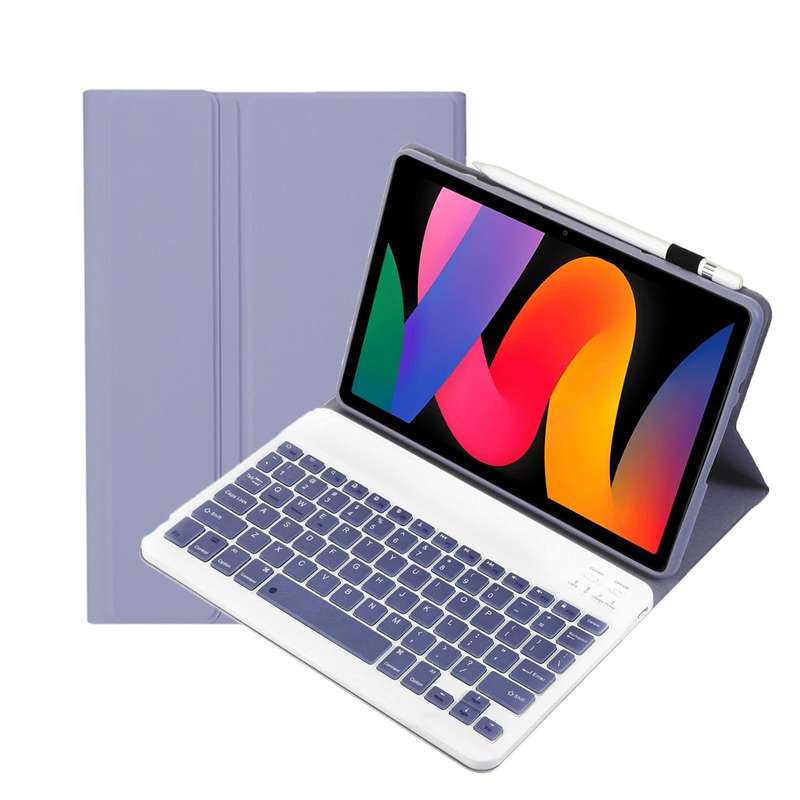 For Xiaomi Redmi Pad SE 11 inch A0N9 Lambskin Texture Ultra-thin Detachable Bluetooth Keyboard Le...