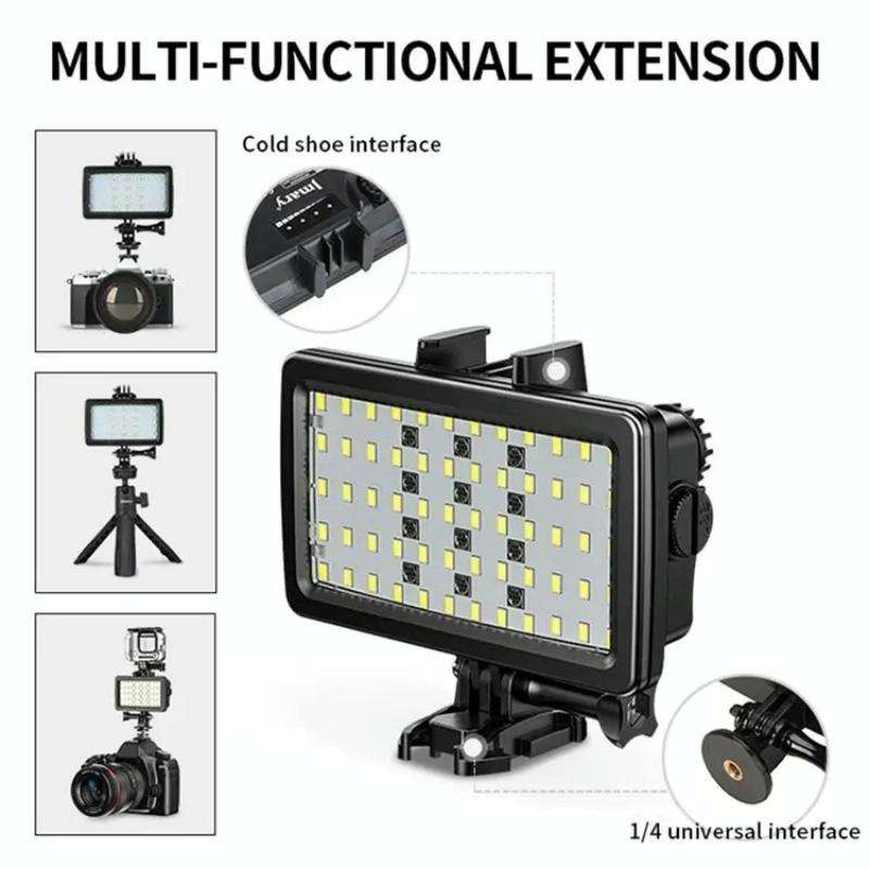 JMARY FM-72RGB Rechargeable Diving Photography RGB IPX8 Waterproof Camera LED Fill Light