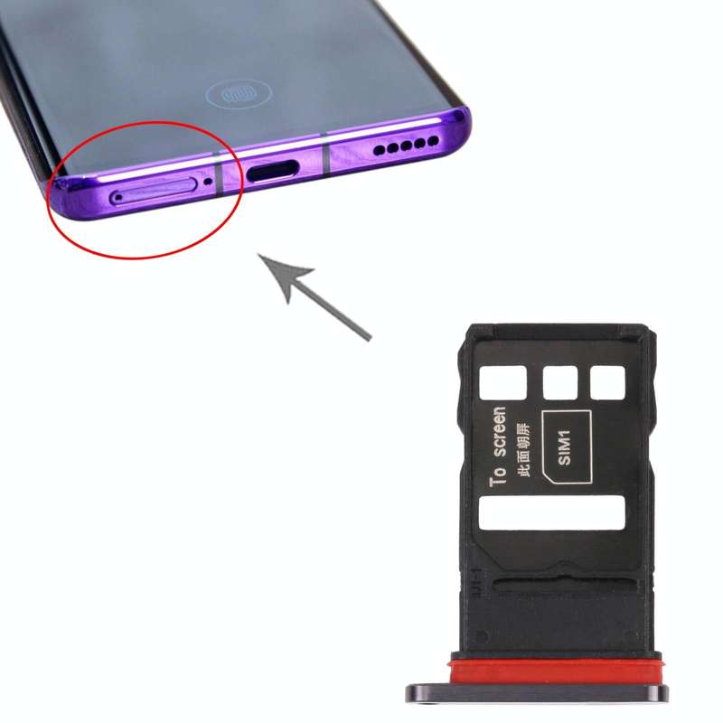 SIM Card Tray + SIM Card Tray for Honor 30 Pro (Black)