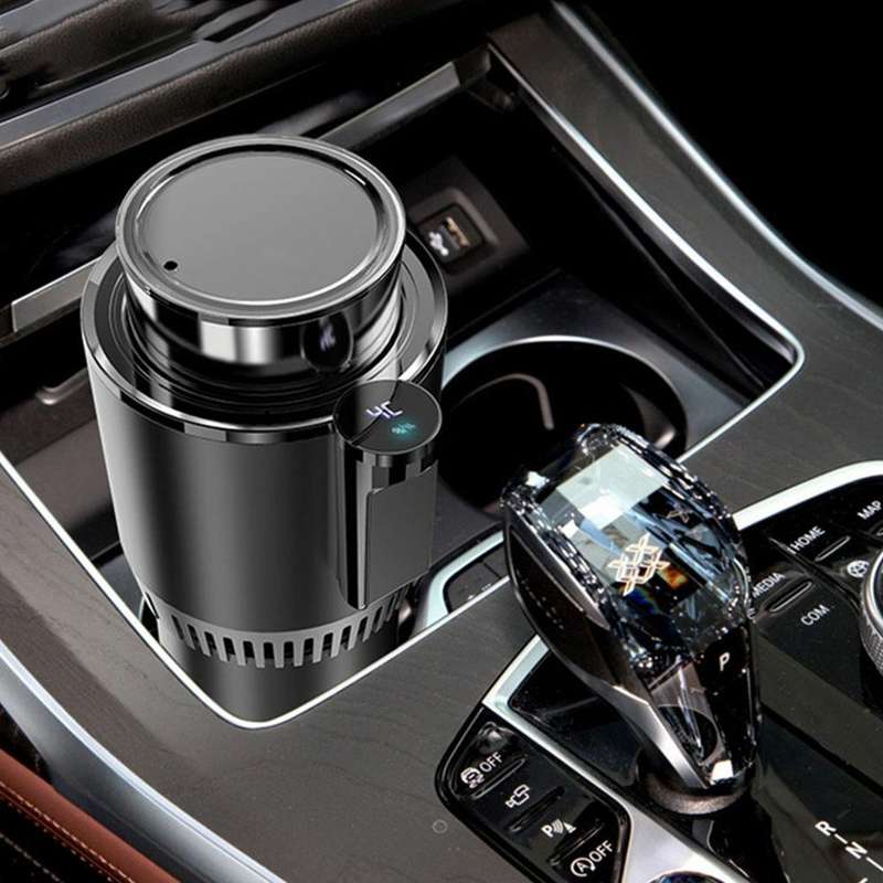 2-in-1 Smart Car Cup Cooler Outdoor Travel Heater Portable Auto Mini Refrigerator 12V Cooling Hea...