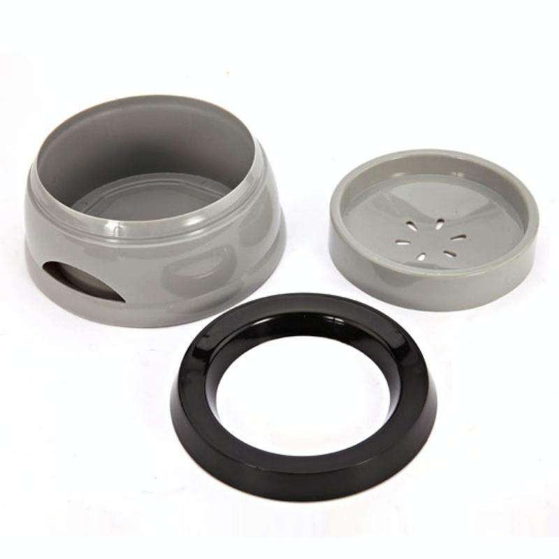 Pet Non-wet Mouth Splash-proof Drinking Fountain Dog Anti-overflow Car Bowl(Grandma Ash)