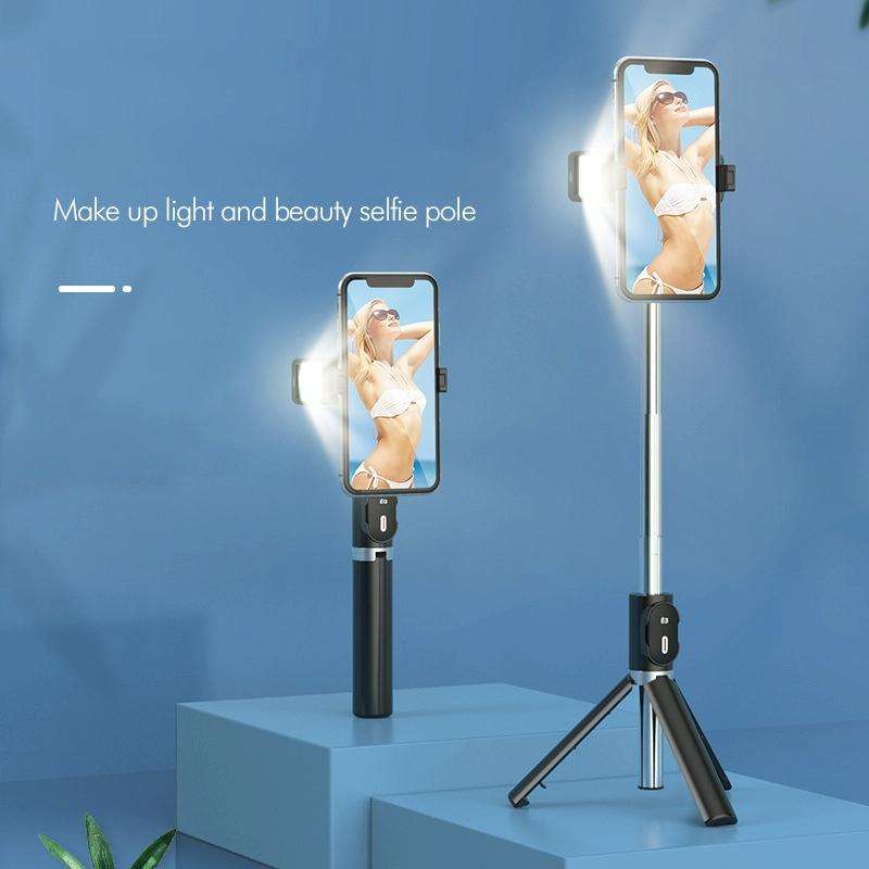 P60D Fill Light Bluetooth Mobile Phone Selfie Stick(White)