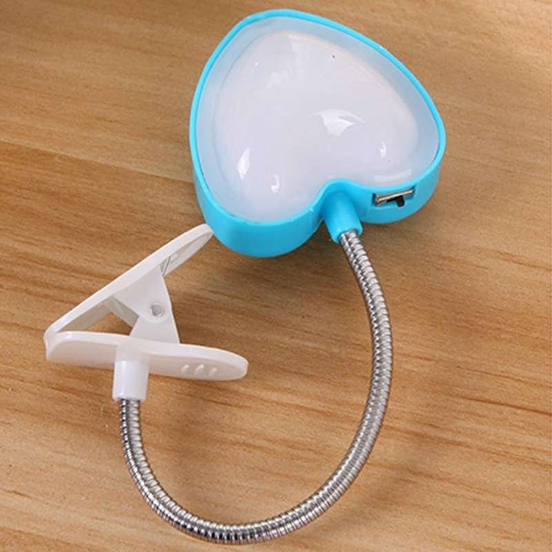 Mini Love Heart Clip LED Book Light Lamps Reading Book Desk Lamp Keyboard Light Eyes-Protect Ener...