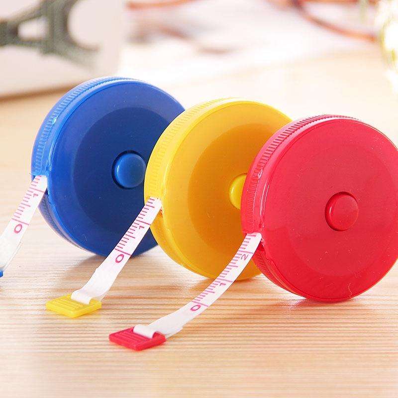 4 PCS 1.5m Cute Plastic Mini Automatic Retractable Tape Measure(Random Color Delivery)