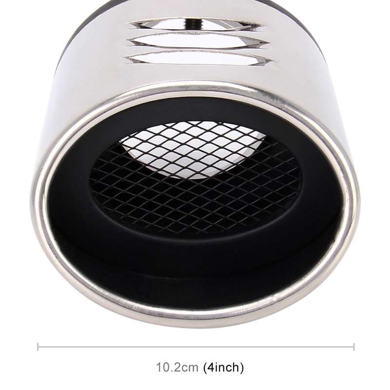 Universal Car Styling Stainless Steel Curved Bolt-on Exhaust Tail Muffler Tip Pipe with Mesh(Black)